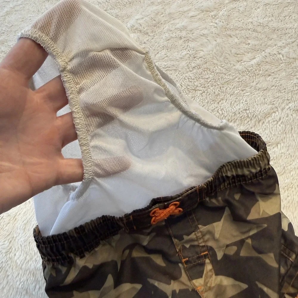 Op Ocean Pacific Boys Camo Print Swim Shorts Size Small 24 mo Mesh Lining